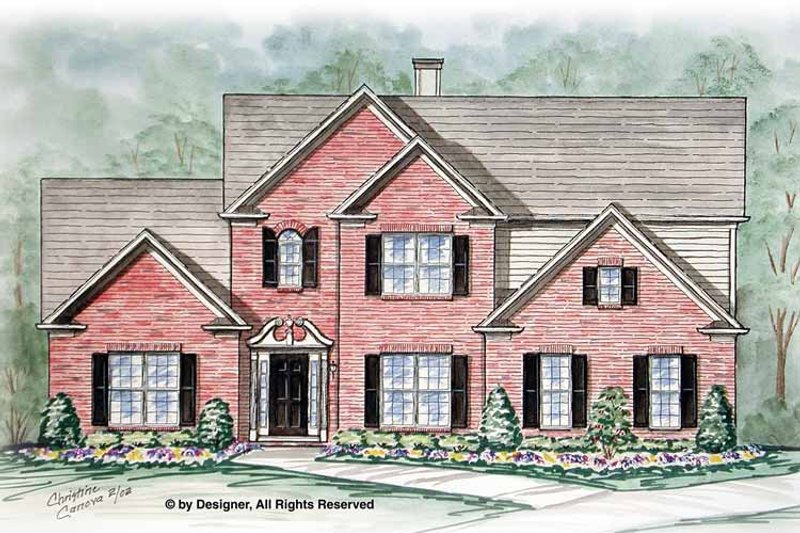 House Blueprint - Exterior - Front Elevation 3 for Traditional House Plan #54-355 - 3 bed, 2.5 bath