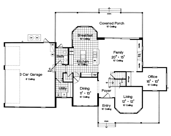 House Design - Victorian Floor Plan - Main Floor Plan #417-667