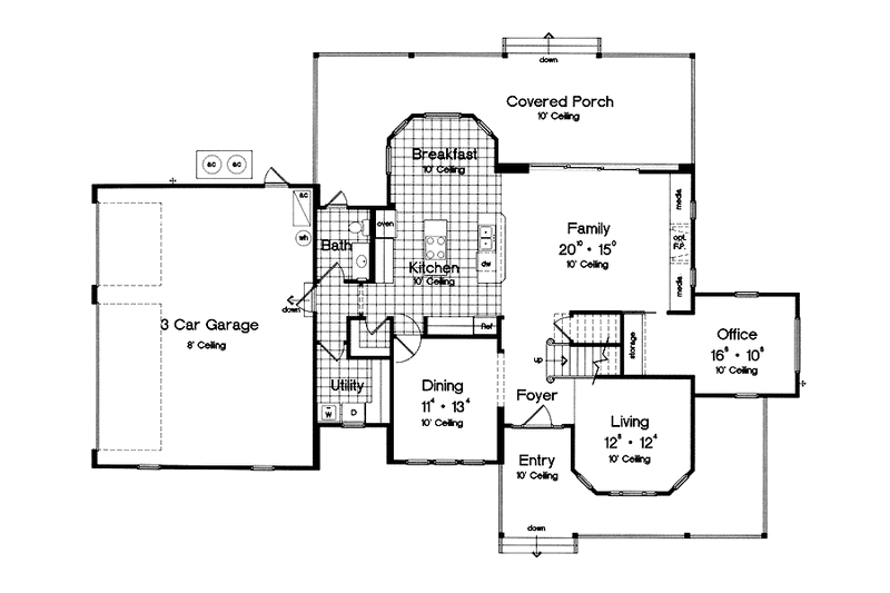 Home Plan - Floor Plan - Main Floor for Victorian House Plan #417-667 - 4 bed, 3.5 bath