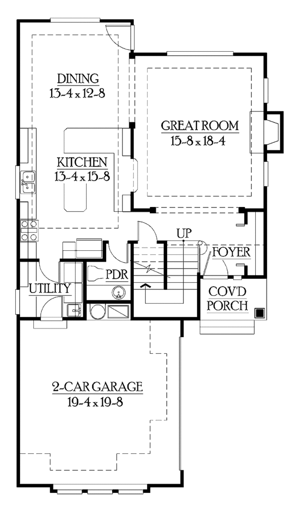 Home Plan - Craftsman Floor Plan - Main Floor Plan #132-292