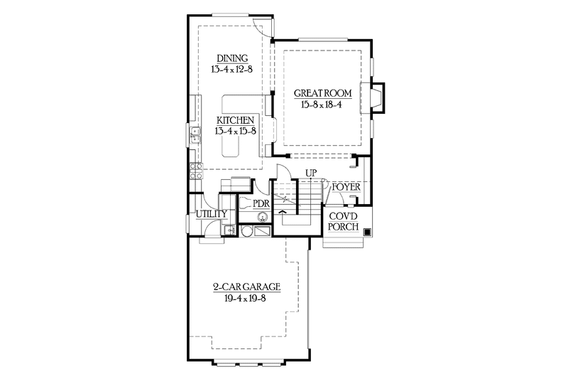 Architectural House Design - Floor Plan - Main Floor for Craftsman House Plan #132-292 - 5 bed, 3.5 bath