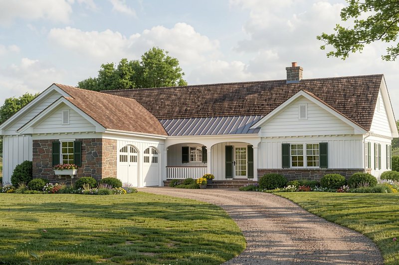 House Blueprint - Craftsman Exterior - Front Elevation Plan #137-417