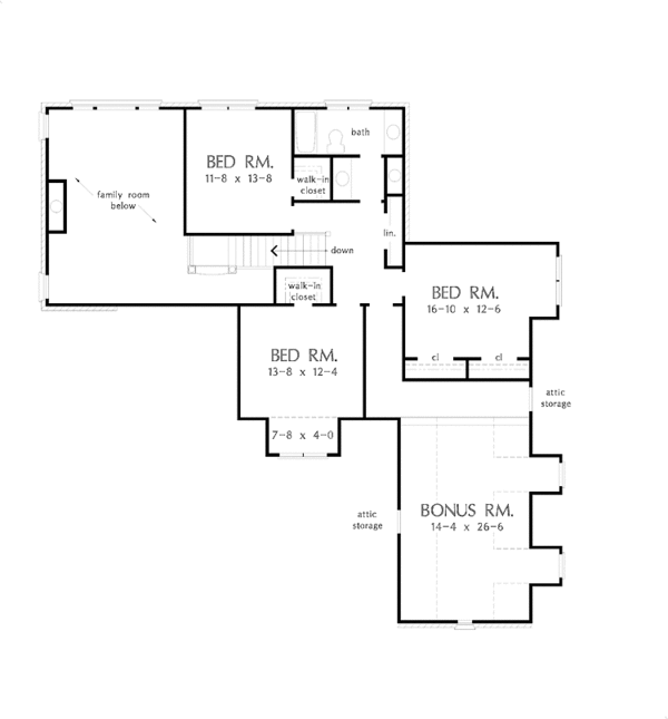 Dream House Plan - Traditional Floor Plan - Upper Floor Plan #929-559