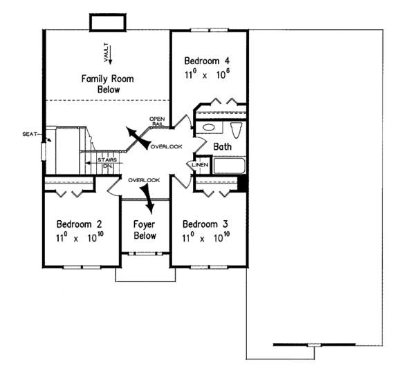 Architectural House Design - Colonial Floor Plan - Upper Floor Plan #927-779