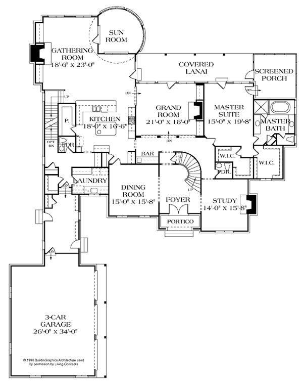 Home Plan - Country Floor Plan - Main Floor Plan #453-243