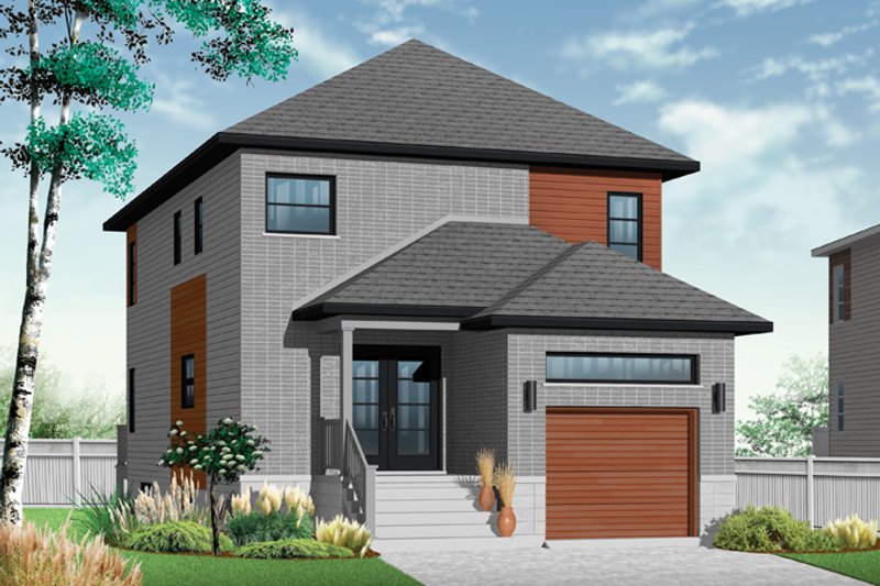 Home Plan - Contemporary Exterior - Front Elevation Plan #23-2482