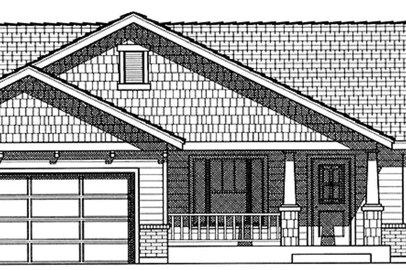 Architectural House Design - Craftsman Exterior - Front Elevation Plan #1037-42
