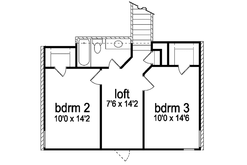 Home Plan - Floor Plan - Upper Floor for Prairie House Plan #84-666 - 3 bed, 2.5 bath