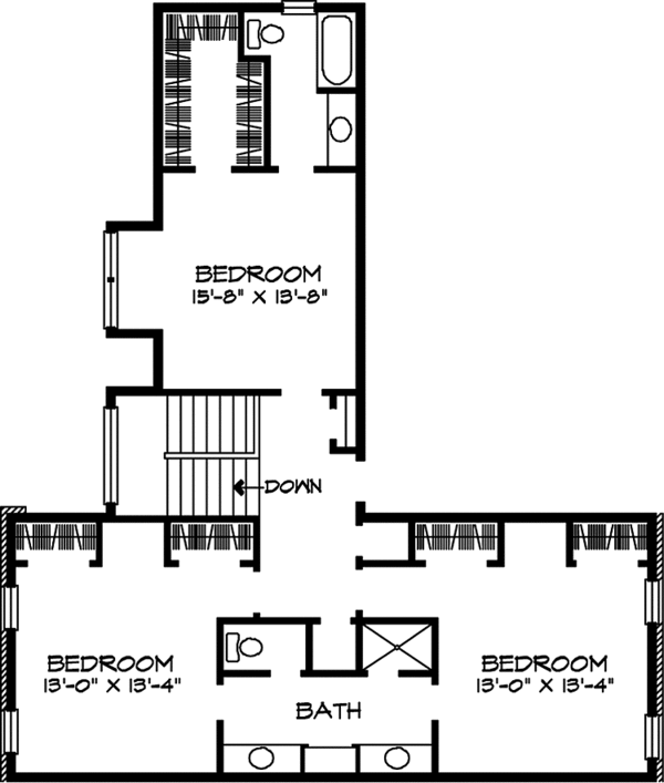 Dream House Plan - Country Floor Plan - Upper Floor Plan #140-185