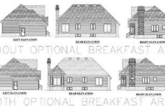 Exterior - Rear Elevation for European House Plan #138-174 - 3 bed, 1 bath