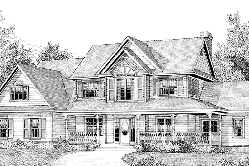 Architectural House Design - Exterior - Front Elevation 3 for Country House Plan #11-268 - 3 bed, 2.5 bath
