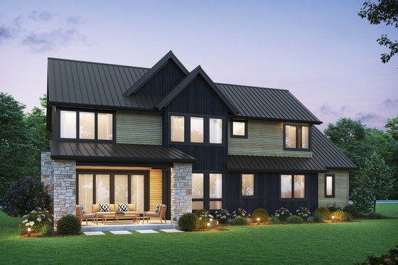 Exterior - Rear Elevation for Contemporary House Plan #48-1147 - 5 bed, 3.5 bath