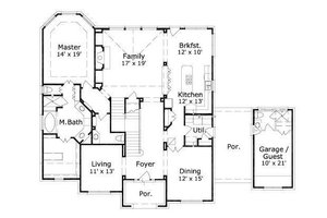 Floor Plan - Main Floor for European House Plan #411-566 - 5 bed, 3.5 bath