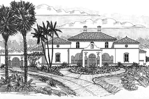 House Blueprint - Mediterranean Exterior - Front Elevation Plan #76-124
