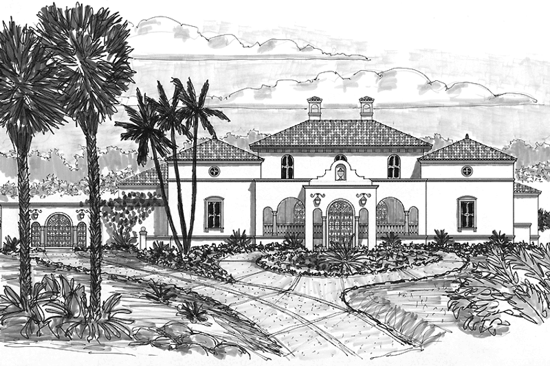 House Design - Mediterranean Exterior - Front Elevation Plan #76-124