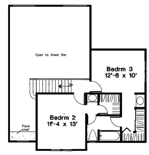 House Blueprint - Country Floor Plan - Upper Floor Plan #300-138