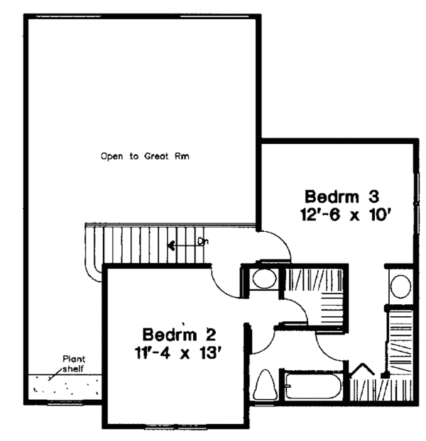 House Plan Design - Country Floor Plan - Upper Floor Plan #300-138