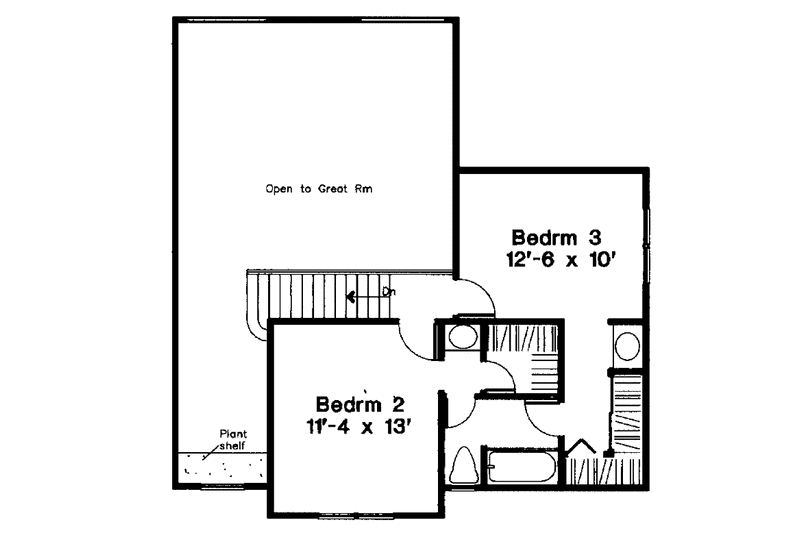 Home Plan - Floor Plan - Upper Floor for Country House Plan #300-138 - 3 bed, 2.5 bath