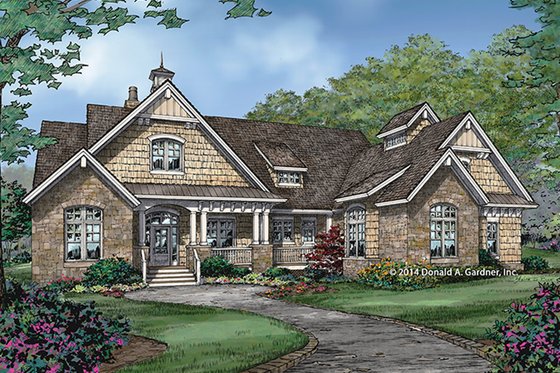 Exterior - Front Elevation 5 for Craftsman House Plan #929-988 - 4 bed, 4 bath