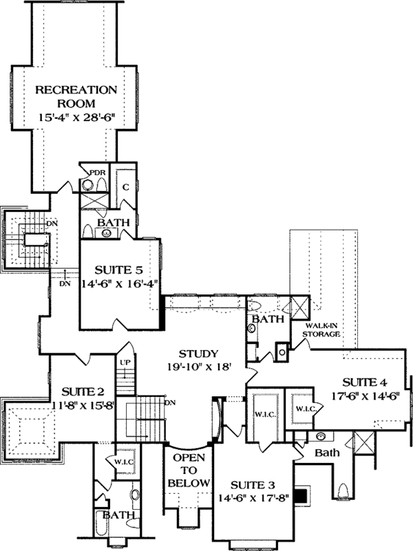 Home Plan - European Floor Plan - Upper Floor Plan #453-214