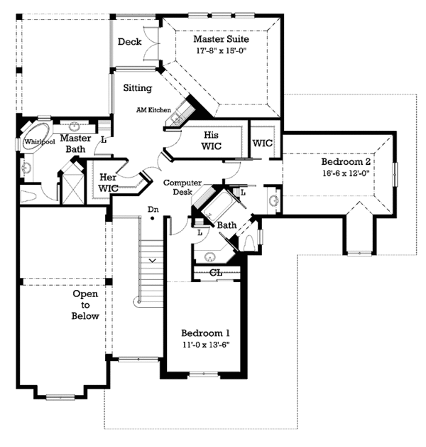 House Plan Design - Country Floor Plan - Upper Floor Plan #930-202