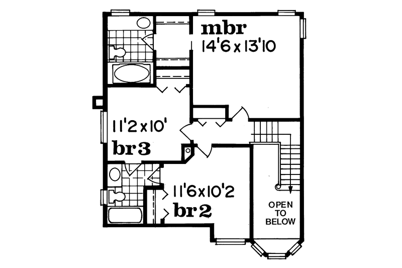 Home Plan - Floor Plan - Upper Floor for Victorian House Plan #47-808 - 3 bed, 2.5 bath