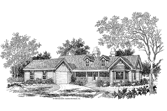 Exterior - Front Elevation 3 for Country House Plan #929-163 - 4 bed, 3.5 bath