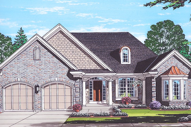 Dream House Plan - Exterior - Front Elevation 3 for Colonial House Plan #46-866 - 3 bed, 2 bath