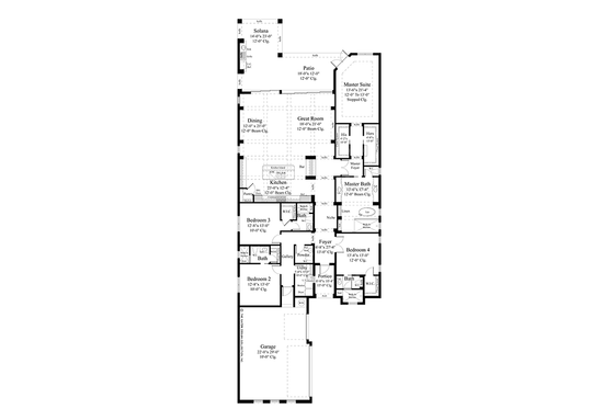 Floor Plan - Main Floor for Mediterranean House Plan #930-458 - 4 bed, 4.5 bath