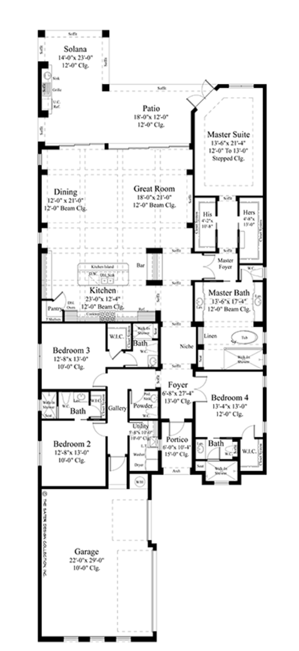 Architectural House Design - Mediterranean Floor Plan - Main Floor Plan #930-458