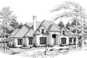 Exterior - Front Elevation 3 for European House Plan #48-767 - 5 bed, 4 bath