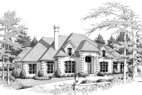 Exterior - Front Elevation 3 for European House Plan #48-767 - 5 bed, 4 bath