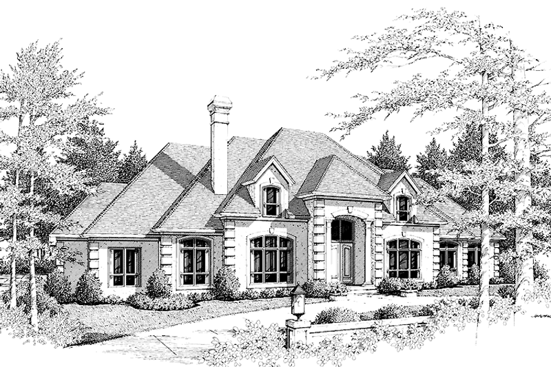 Home Plan - Exterior - Front Elevation 3 for European House Plan #48-767 - 5 bed, 4 bath