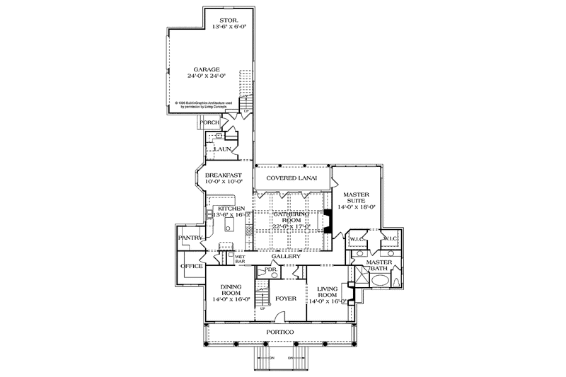 Dream House Plan - Floor Plan - Main Floor for Classical House Plan #453-427 - 5 bed, 3.5 bath