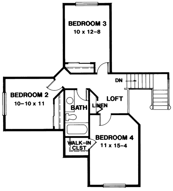 Dream House Plan - Country Floor Plan - Upper Floor Plan #966-51