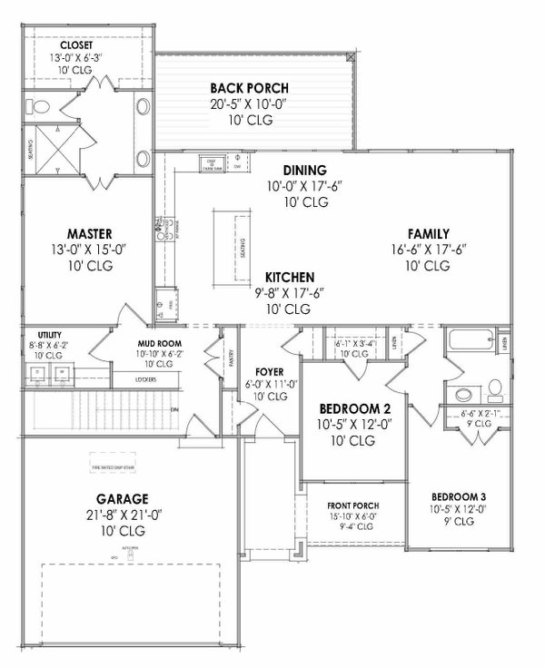 Prairie Floor Plan - Main Floor Plan #1096-115