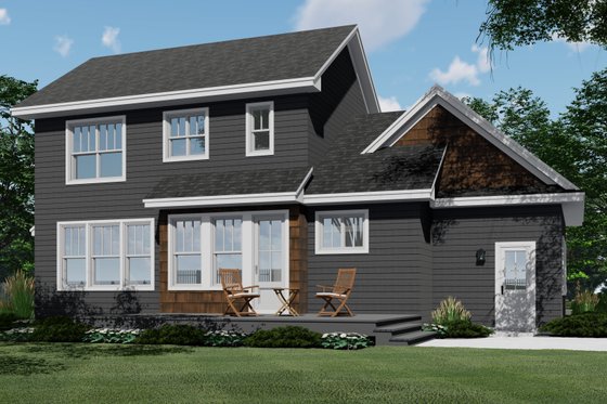 Exterior - Rear Elevation 1 for Craftsman House Plan #51-1193 - 3 bed, 2.5 bath