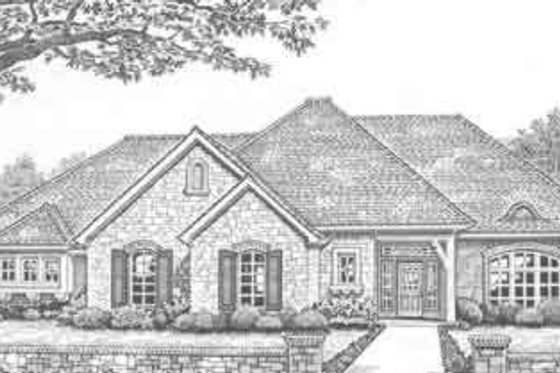 Exterior - Front Elevation for European House Plan #310-298 - 3 bed, 2 bath