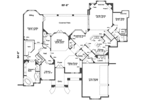 Floor Plan - Main Floor for European House Plan #135-103 - 5 bed, 5 bath