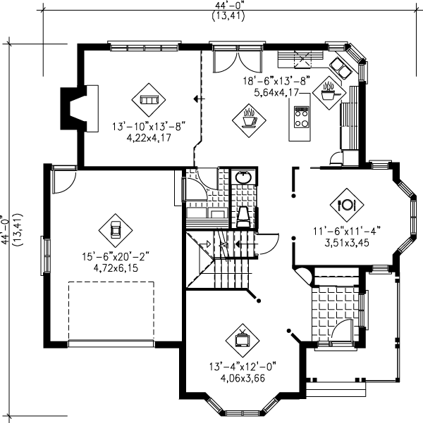 Victorian Floor Plan - Main Floor Plan #25-2197