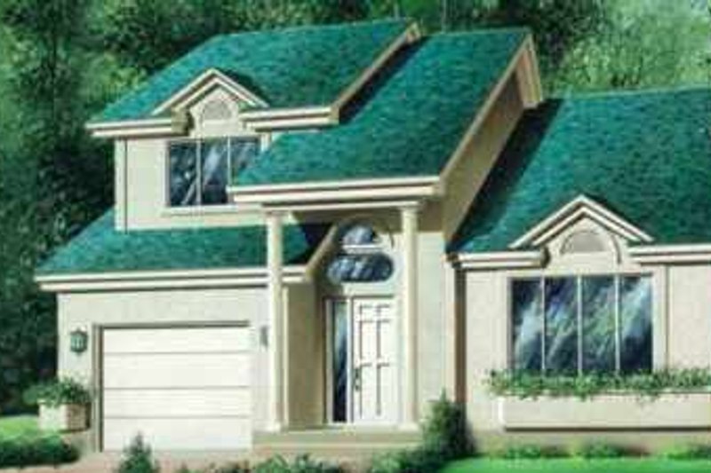 House Design - Exterior - Front Elevation 2 for European House Plan #25-2082 - 3 bed, 2.5 bath