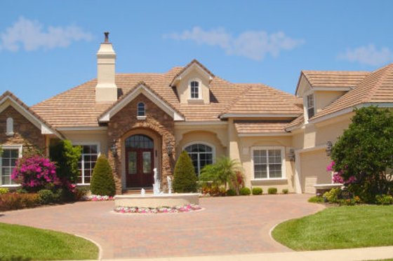 Exterior - Front Elevation for Mediterranean House Plan #135-188 - 4 bed, 6.5 bath