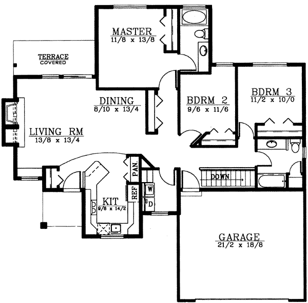 House Plan Design - Ranch Floor Plan - Main Floor Plan #100-410