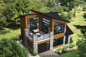 House Blueprint - Modern Exterior - Front Elevation Plan #25-5049