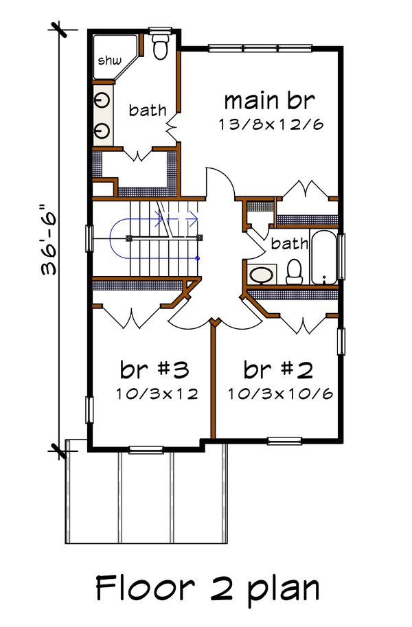 Modern Floor Plan - Upper Floor Plan #79-321