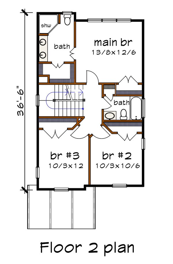 Architectural House Design - Modern Floor Plan - Upper Floor Plan #79-321