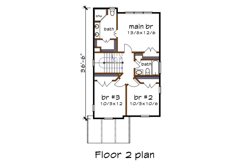 Architectural House Design - Floor Plan - Upper Floor for Modern House Plan #79-321 - 3 bed, 2.5 bath