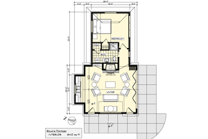 Floor Plan - Main Floor for Cottage House Plan #928-405 - 1 bed, 1 bath