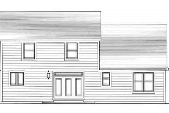 Exterior - Rear Elevation for Craftsman House Plan #46-494 - 4 bed, 2.5 bath