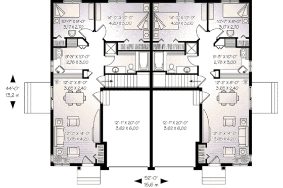 Floor Plan - Main Floor for Traditional House Plan #23-518 - 2 bed, 1 bath